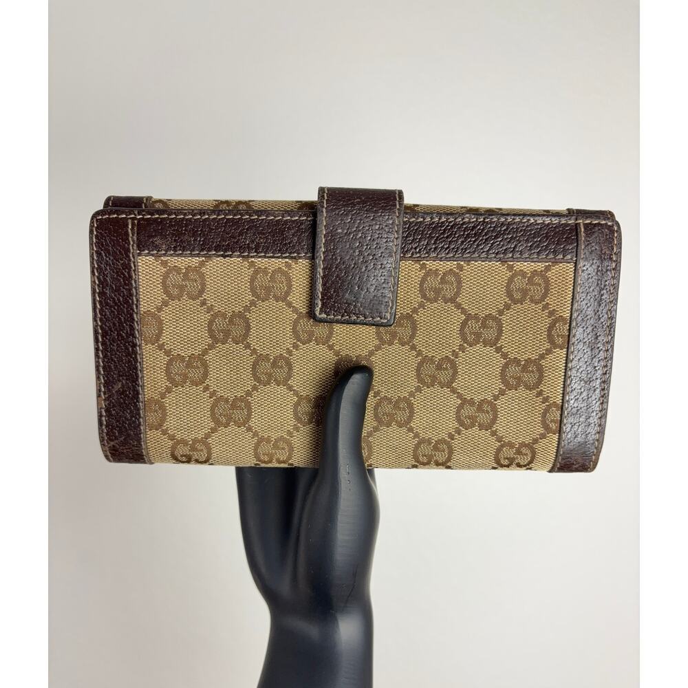B82 Gucci GG Canvas Bifold Long Wallet‎ Monogram Authentic Maximalist Logo - Picture 2 of 14